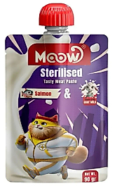 Moow Taze Somonlu & Keçi Sütlü Sterilised Kedi Et Ezmesi 90gr*4