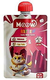 Moow Taze Tavuklu & Yumurta Sarılı Keçi Sütlü Yavru Kedi Et Ezmesi 90gr*4