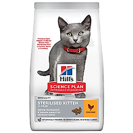 Hill's Sterilised Kitten Kısırlaştırılmış Tavuklu Yavru Kedi Maması 1,5 Kg