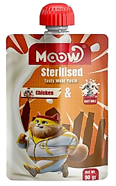 Moow Taze Tavuklu & Keçi Sütlü Sterilised Kedi Et Ezmesi 90gr*4