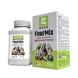 Nanbell FourMix Premium – Güvercin ve Süs Kuşları İçin 4’lü Karışım Formülü, 120 Tablet