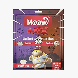 Moow Mix Somonlu & Tavuklu Keçi Sütlü Sterilised Kedi Krema 12gr x 30' lu