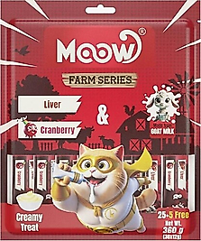 Moow Ciğerli & Kızılcıklı Keçi Sütlü Kedi Krema 12gr x 30