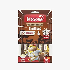 Moow Tavuklu Keçi Sütlü Sterilised Kedi Krema 12gr x 6