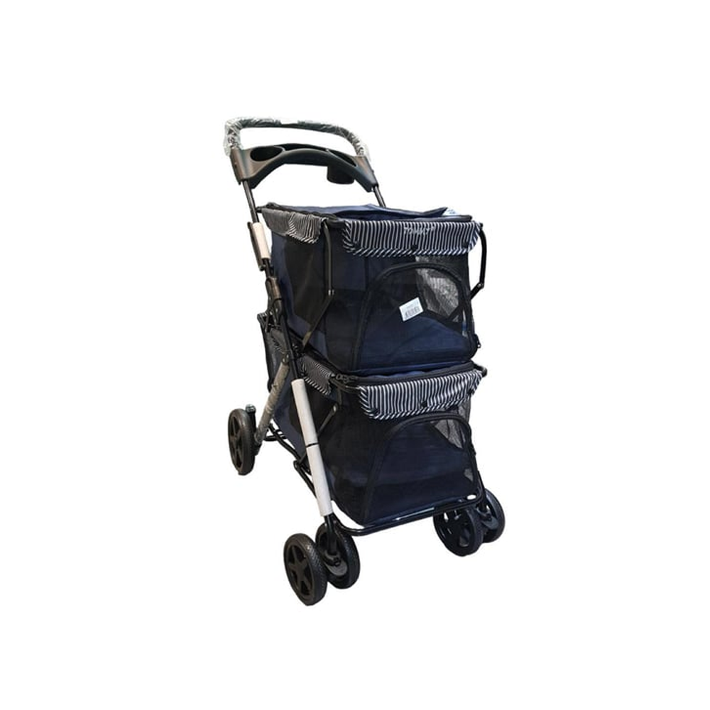 Tommy İki Katlı Evcil Hayvan Arabası 85x51x100cm siyah Max 10+10 Kg