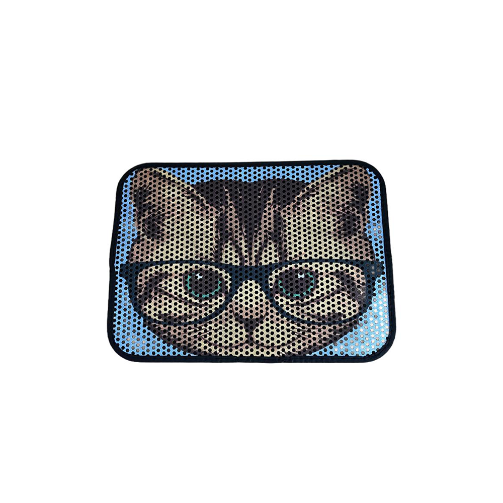 Elekli Tuvalet Önü Desenli Kedi Kumu Paspası