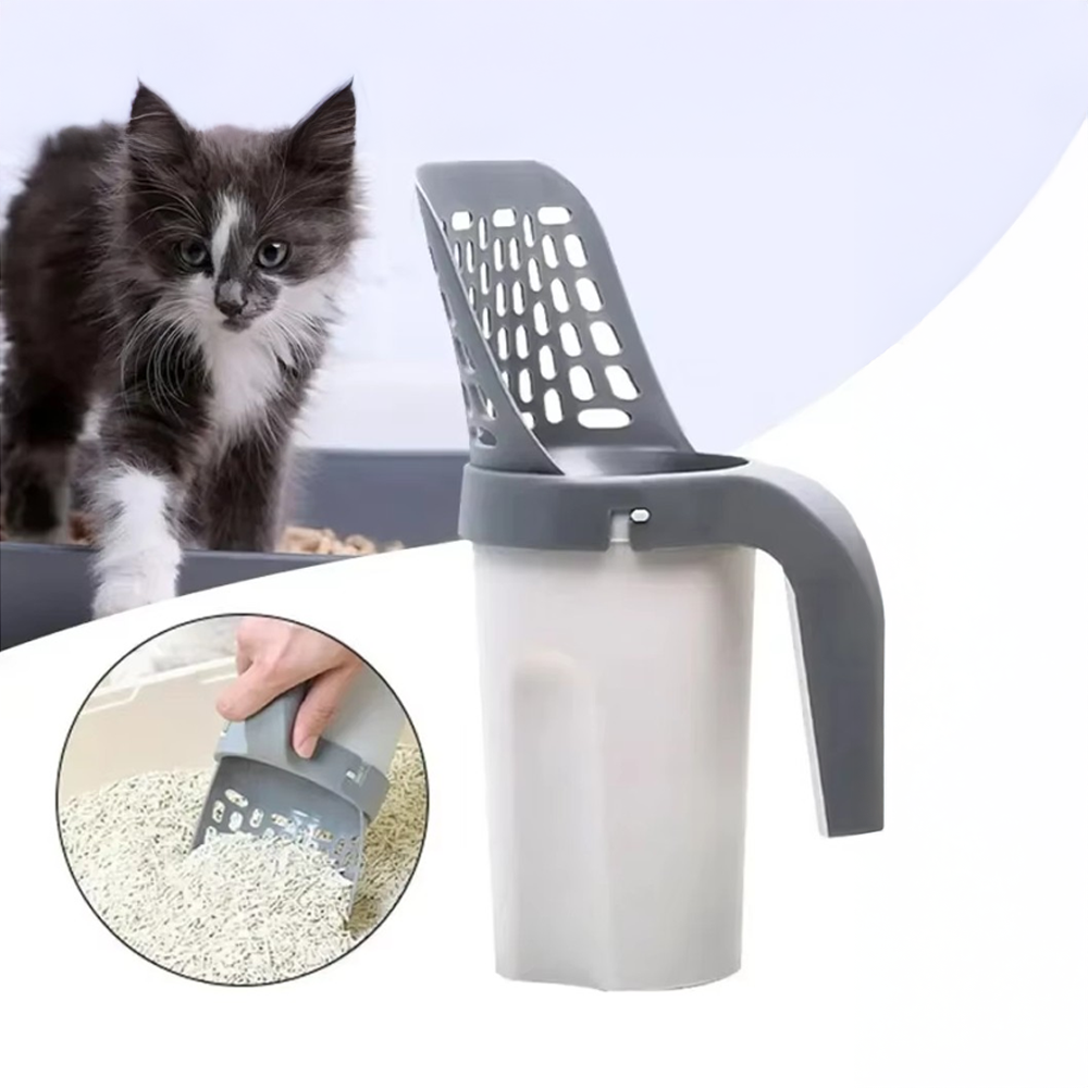 Elekli Poşet Hazneli Kedi Kumu Küreği