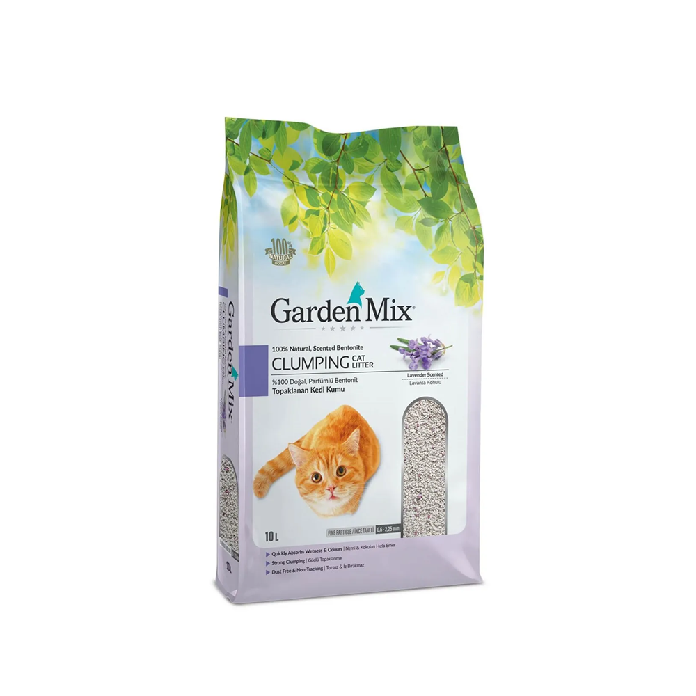 Gardenmix Lavanta Kokulu Bentonit İnce Taneli Kedi Kumu 10 Lt