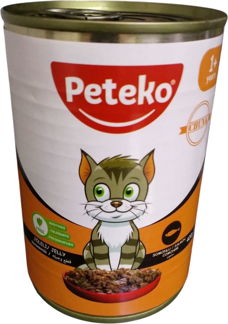 Peteko Chunck In Jelly Somonlu Yetişkin Kedi Maması Konserve 400 gr (1Adet)