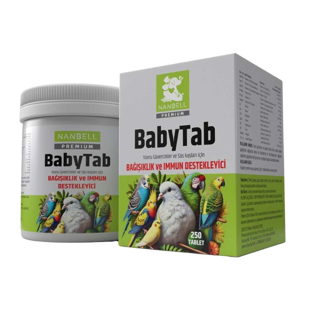 Nanbell BabyTab – Yavru Güvercin ve Süs Kuşları İçin Bağışıklık ve İmmun Destekleyici, 250 Tablet