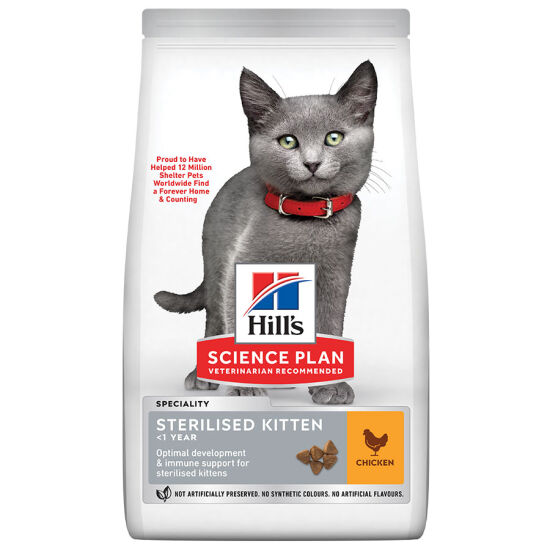 Hill's Sterilised Kitten Kısırlaştırılmış Tavuklu Yavru Kedi Maması 1,5 Kg