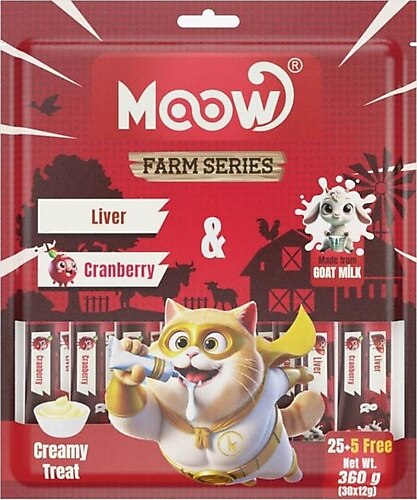 Moow Ciğerli & Kızılcıklı Keçi Sütlü Kedi Krema 12gr x 30