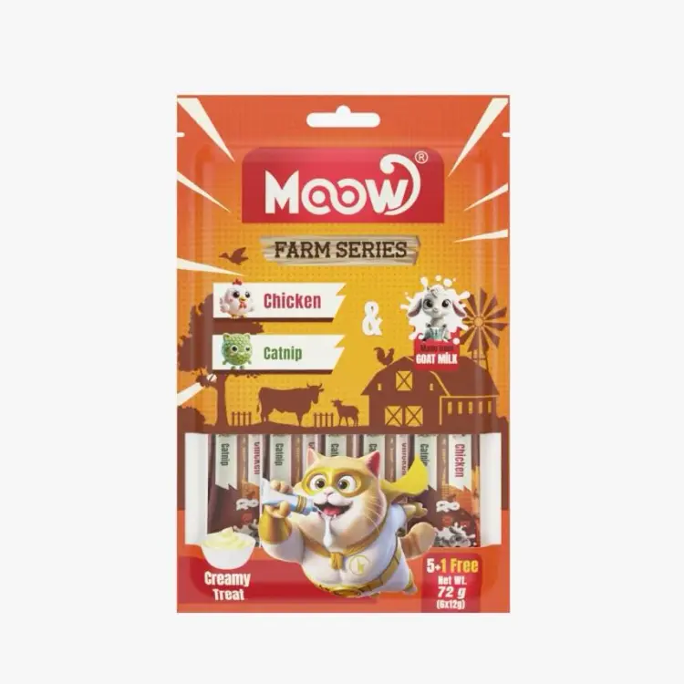 Moow Tavuklu & Kedi Naneli Keçi Sütlü Kedi Krema 12gr x 6