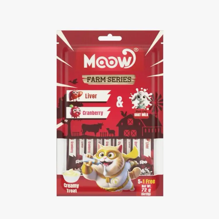 Moow Ciğerli & Kızılcıklı Keçi Sütlü Kedi Krema 12gr x 6