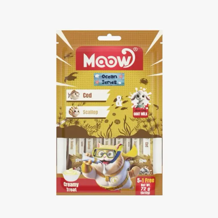 Moow Morina Balıklı Keçi Sütlü Kedi Krema 12gr x 6