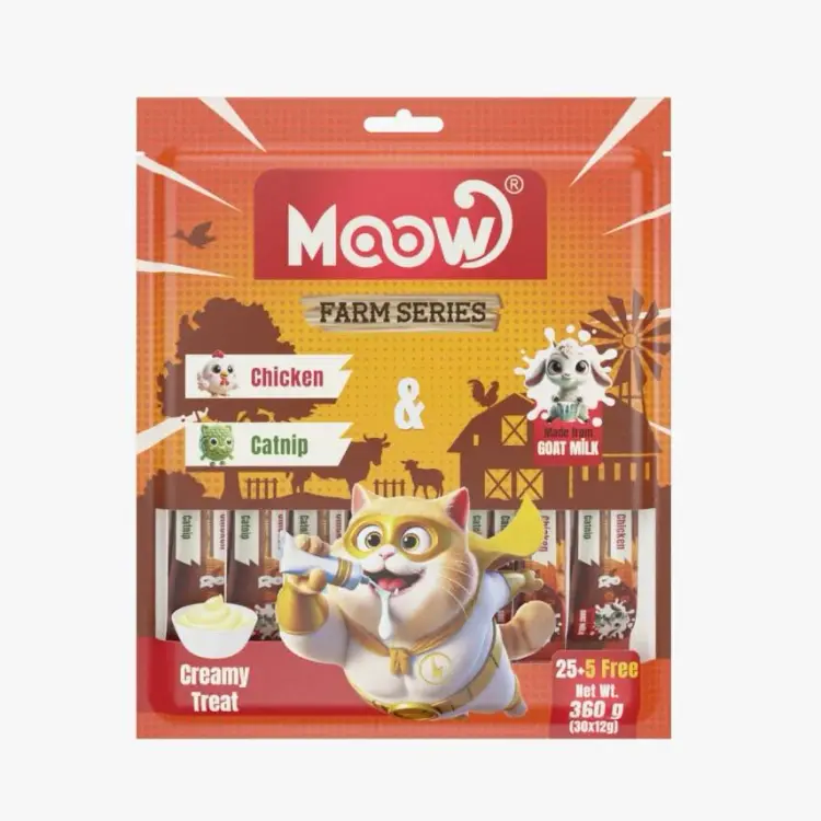 Moow Tavuklu & Kedi Naneli Keçi Sütlü Kedi Krema 12gr x 30'lu