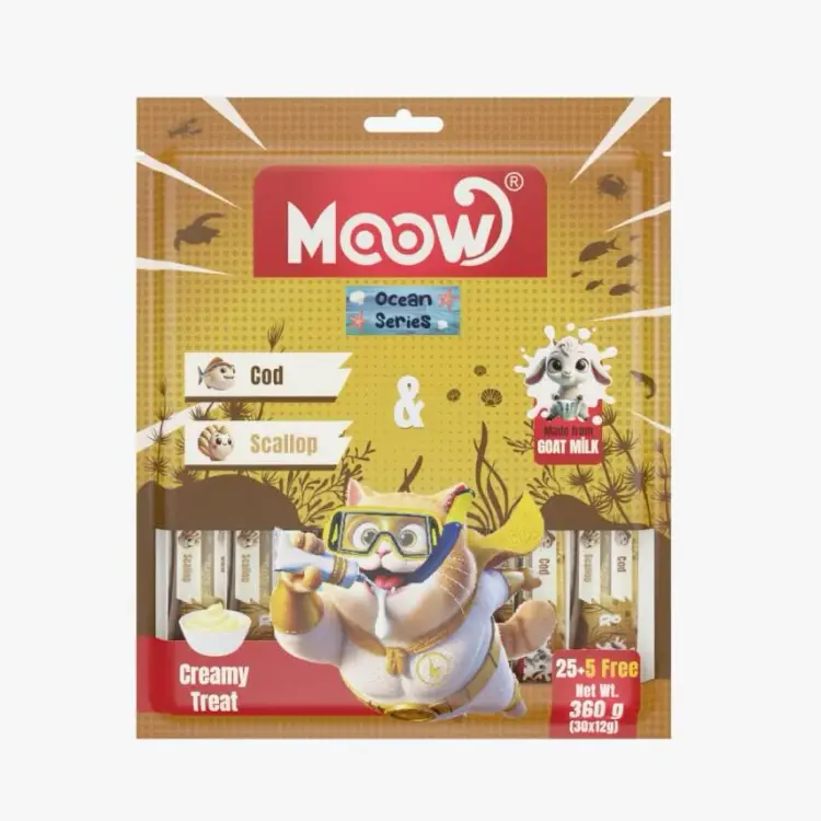 Moow Morina Balıklı & Deniz Taraklı Keçi Sütlü Kedi Krema 12gr x 30'lu