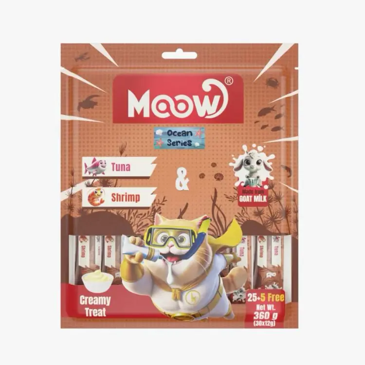 Moow Ton Balıklı & Karidesli Keçi Sütlü Kedi Krema 12gr x 30'lu