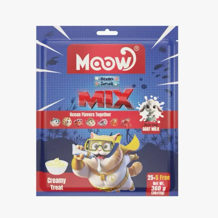 Moow Mix 7 Lezzetli Okyanus Serisi Keçi Sütlü Kedi Krema 12gr x 30' lu