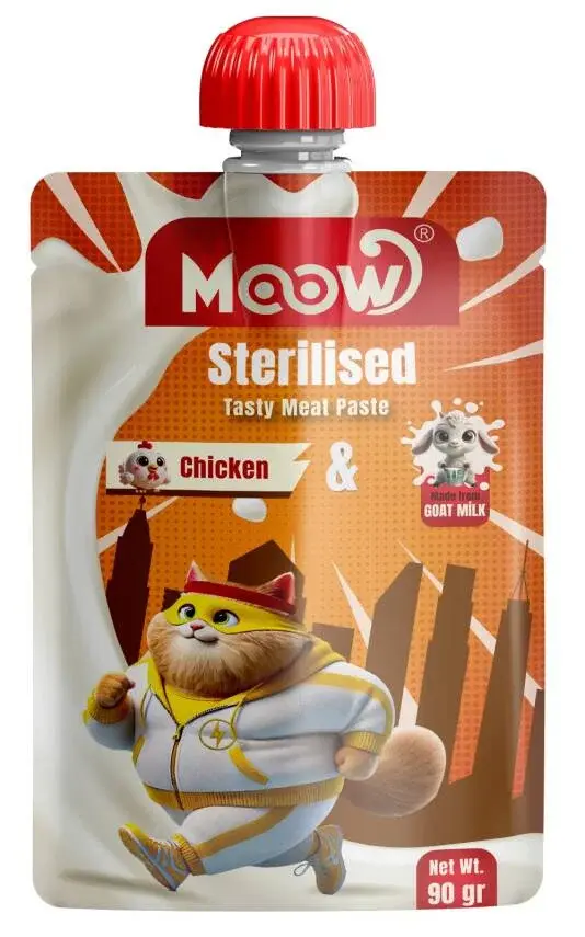 Moow Taze Tavuklu & Keçi Sütlü Sterilised Kedi Et Ezmesi 90gr*4