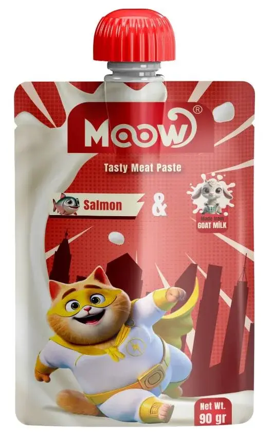 Moow Taze Somonlu & Keçi Sütlü Kedi Et Ezmesi 90gr*4