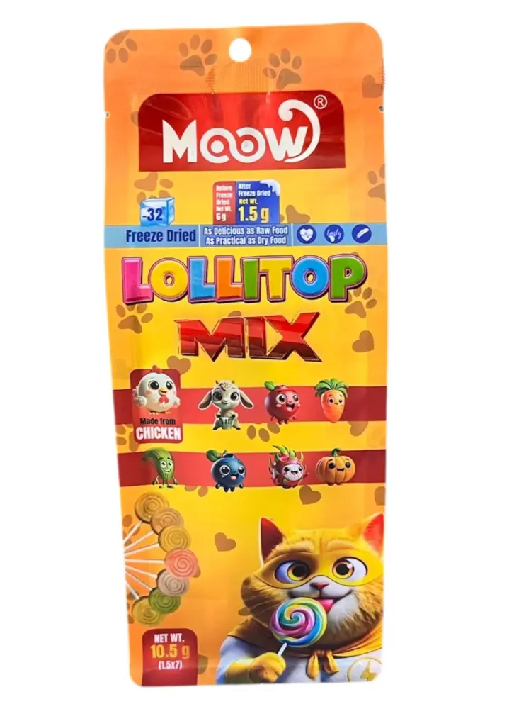 Moow Mix 7 Lezzetli Lollitop Keçi Sütlü Kedi Lolipop 1.5gr x 7'li
