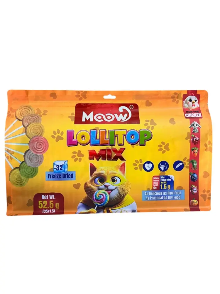 Moow Mix 7 Lezzetli Lollitop Keçi Sütlü Kedi Lolipop 1.5gr x 35'li